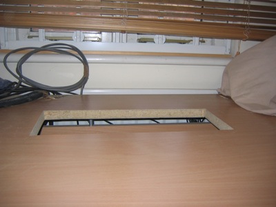 iMac table mod hole